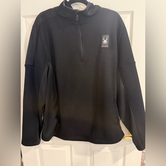 Spyder Men’s XL Black 1/4 Zip Performance Pullover Jacket - Picture 3 of 12
